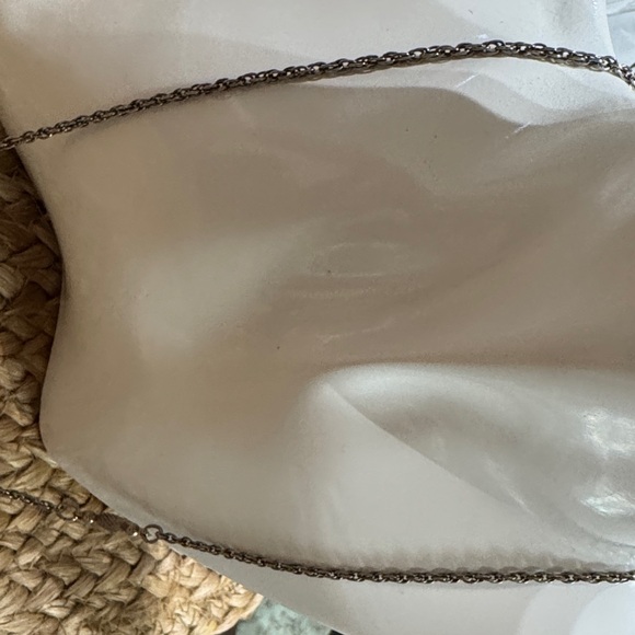 Long Antique Silver Toned Necklace with Turquoise Pendant - Picture 4 of 7